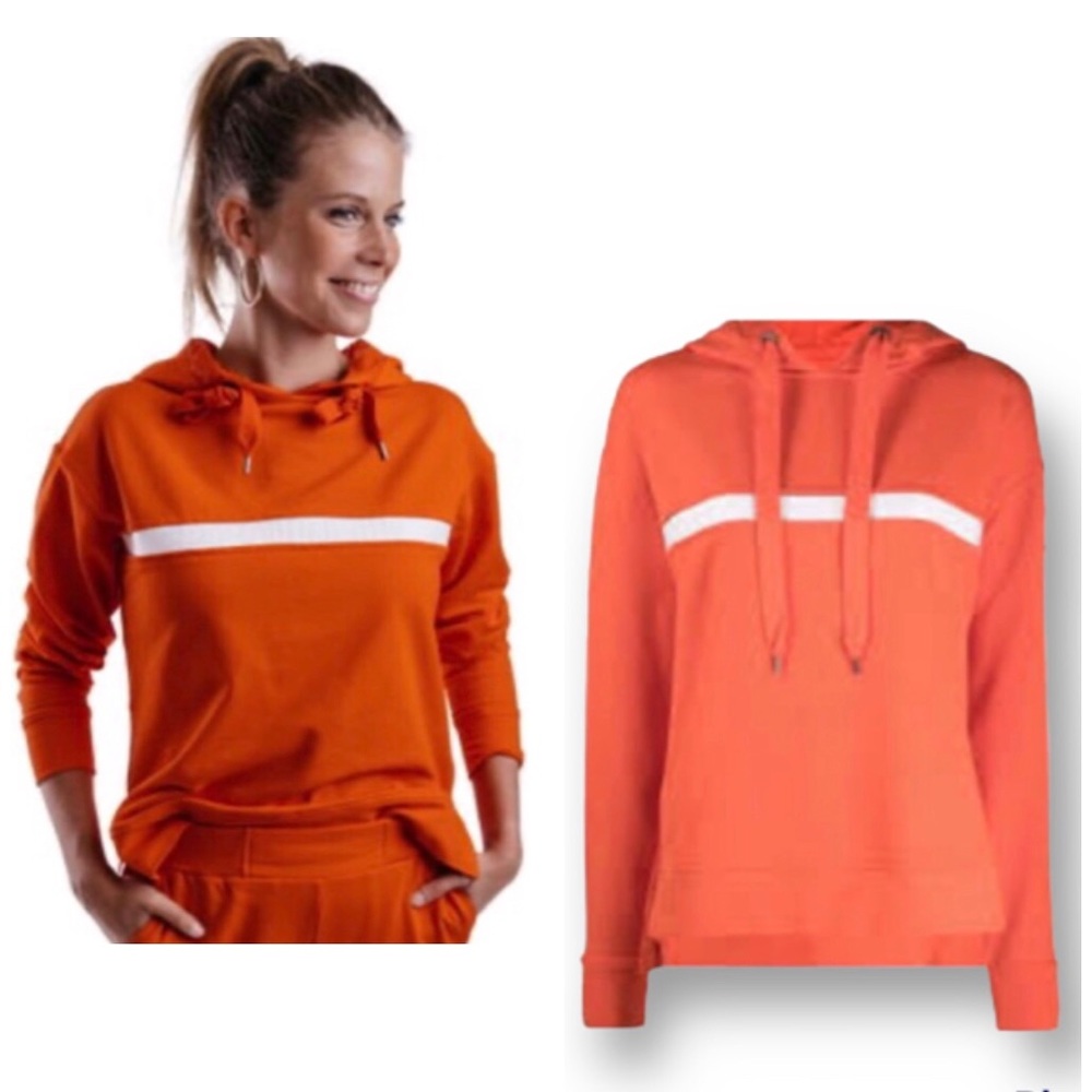 PARAJUMPERS Orange/Red Hooded Sweatshirt Tunic Size L